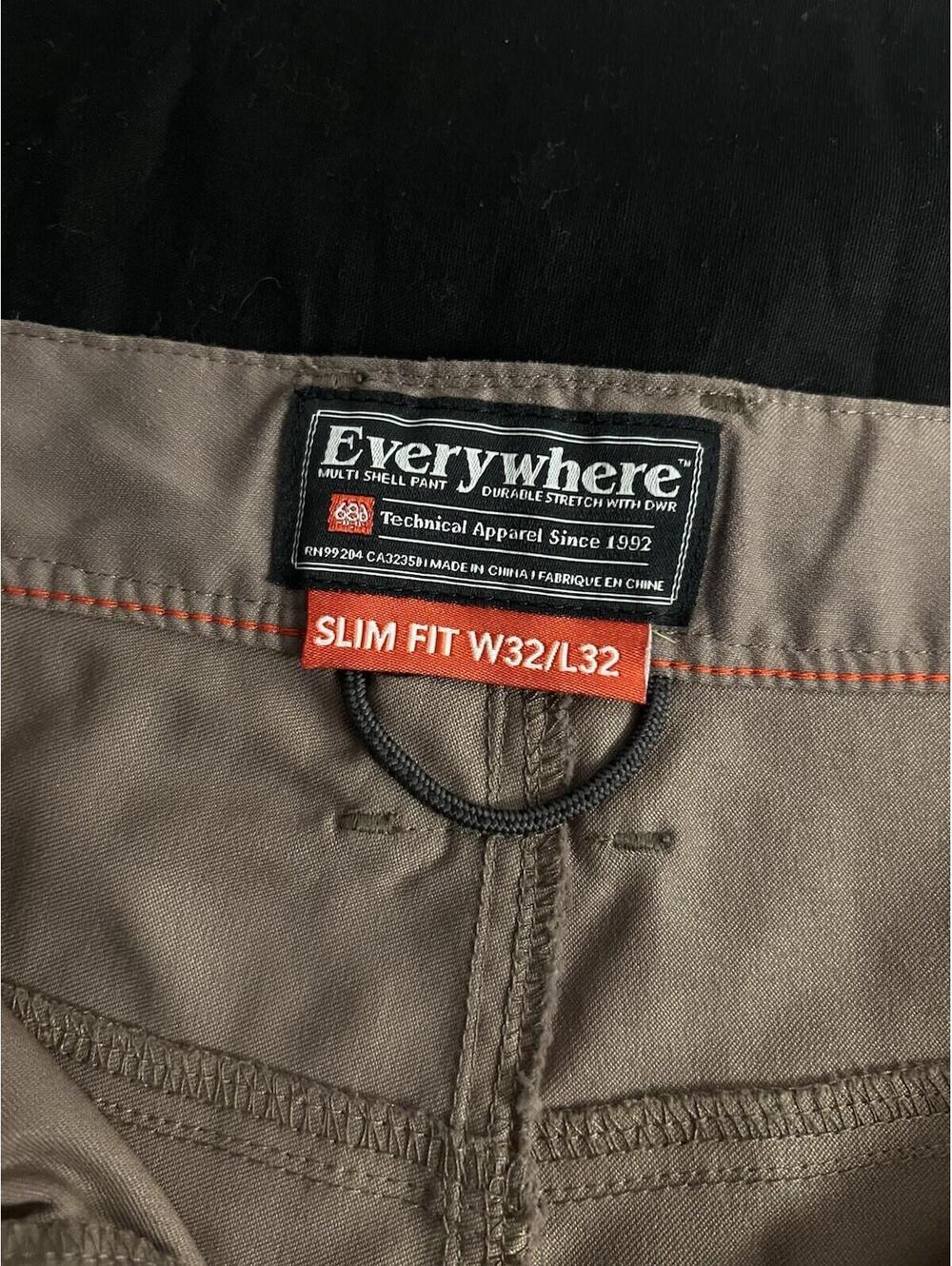 686 Everywhere Hiking Multi Shell Pants Mens Size 32 x 32 Slim Fit Dark Brown - Picture 5 of 12